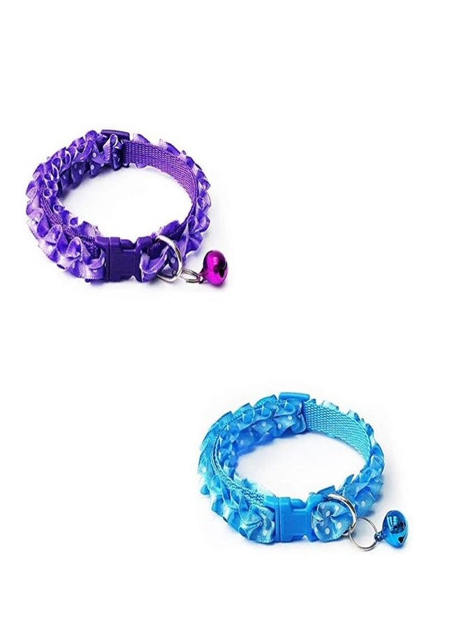 KittuPet Pack of 4 pcs Collar Flower Deisgn and 2 is ribion Collar and 2 is Flower Deisgn Reverisble Interactive Collar for Your Kitten Pupies Dog Size 10 MM Random Color - Image 4